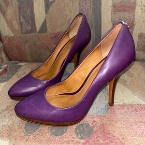 Coach caya semi matte Purple leather Women's Heels 7B